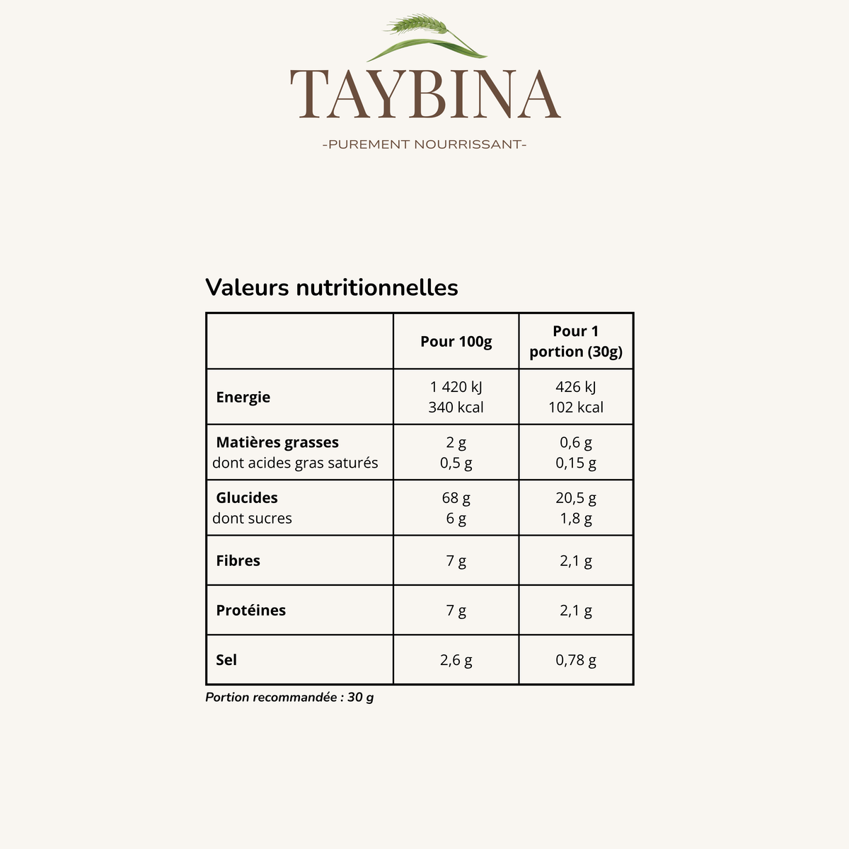 Purée Ail & Fines Herbes - Talbina Salée Instantanée 250g